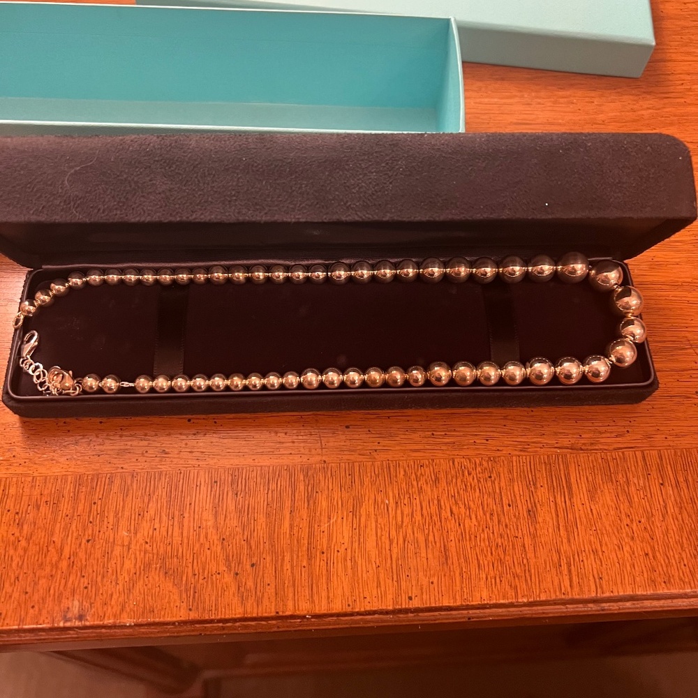 Tiffany & Co Silver Graduated Ball Necklace with EXTENDER! Sold out online